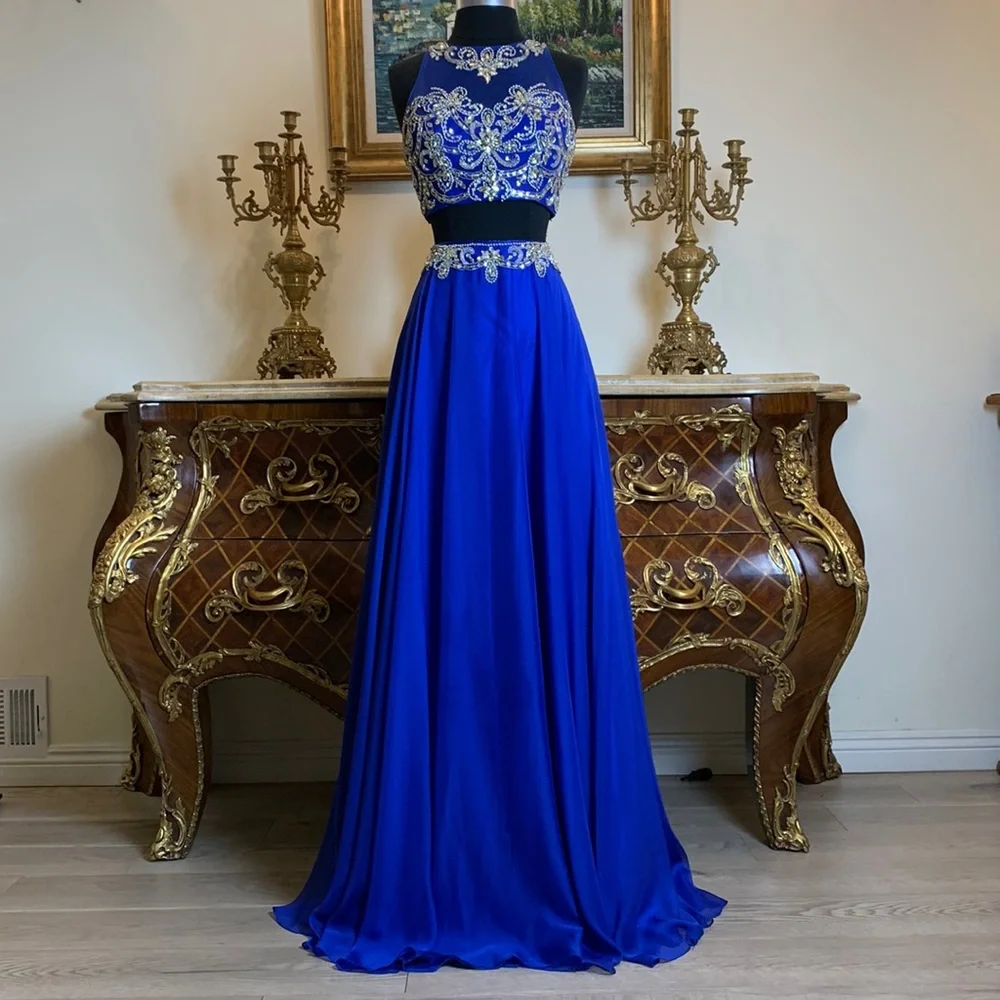 Meier Collection two piece rhinestone formal pageant prom dress - Picture 1 of 6